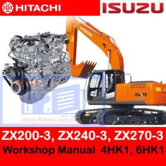 Hitachi ZX200-3, ZX240-3, ZX270-3 Workshop Manual Of 4HK1, 6HK1 Engines PDF Manual Download